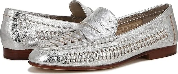 Veronica Beard Penny Woven Women's Shoes Silver : 5 M, Leather