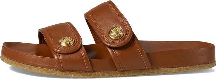 Veronica Beard Percey Slides Women's Sandals Caramel Brown Leather : 5 M - Image 5