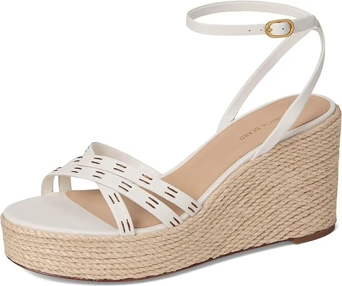 Veronica Beard Philene Women's Wedge Shoes Coconut White Leather : 11 M - Image 5