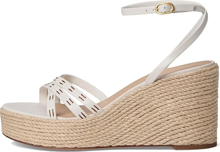 Veronica Beard Philene Women's Wedge Shoes Coconut White Leather : 11 M - Image 6