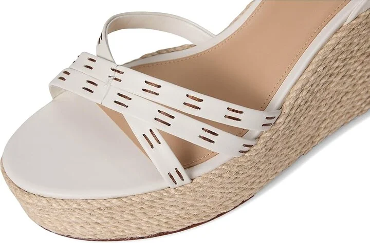 Veronica Beard Philene Women's Wedge Shoes Coconut White Leather : 11 M - Image 7