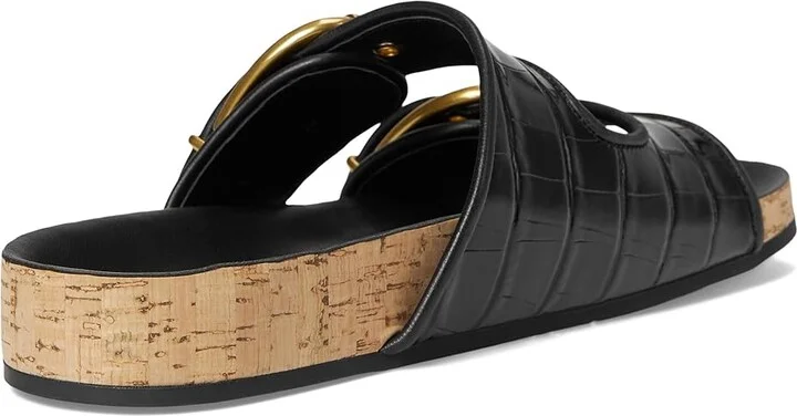 Veronica Beard Prue Women's Wedge Shoes Black Croc Print Leather : 9.5 M, Leather/Rubber - Image 4