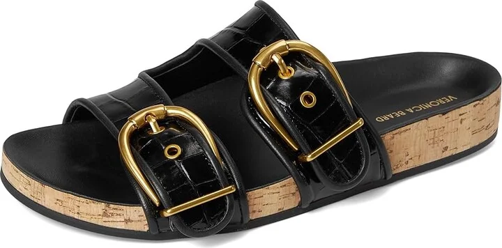 Veronica Beard Prue Women's Wedge Shoes Black Croc Print Leather : 9.5 M, Leather/Rubber - Image 5
