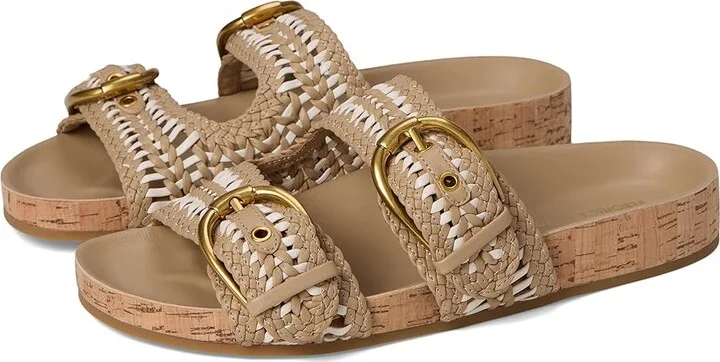 Veronica Beard Prue Woven Women's Wedge Shoes Beige/White Woven Leather : 8.5 M