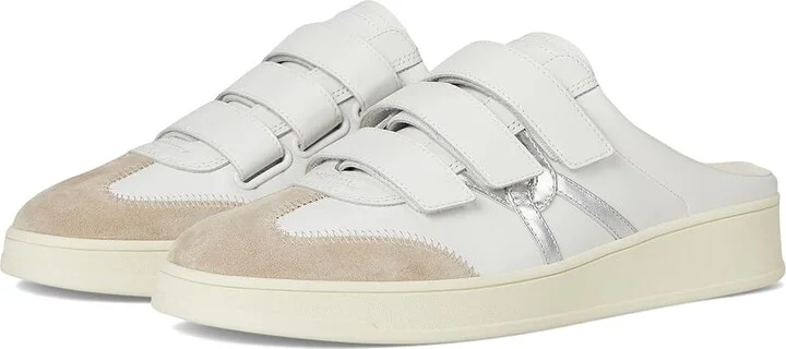 Veronica Beard Reagan Mule Women's Shoes Lily White/Silver Leather : 10 M