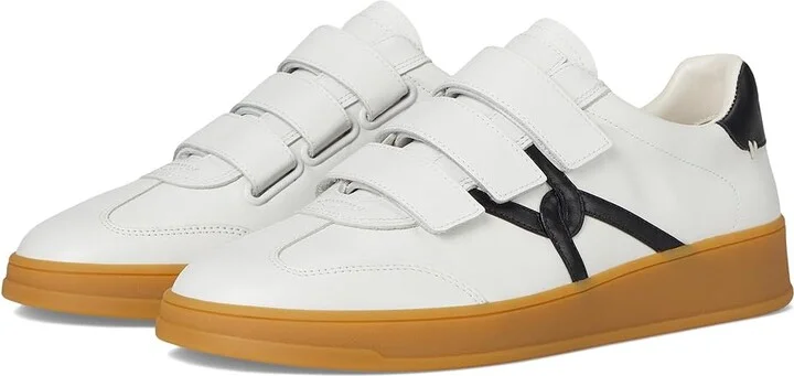 Veronica Beard Reagan Sneakers Women's Shoes Lily White/Black Leather : 11 M