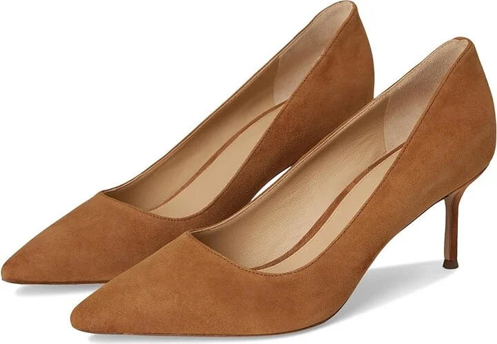 Veronica Beard Rita High Women's Heels Hazelwood Brown Suede : 9 M, Leather/Rubber