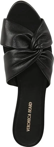 Veronica Beard Seraphina Flat Slides Women's Sandals Black Leather : 6 M - Image 2
