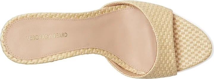 Veronica Beard Tia Women's Wedge Shoes Beige Faux Raffia : 10 M, Leather - Image 2