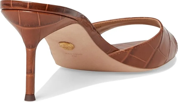 Veronica Beard Tia Women's Wedge Shoes Brown Croc Print Leather : 10 M - Image 4
