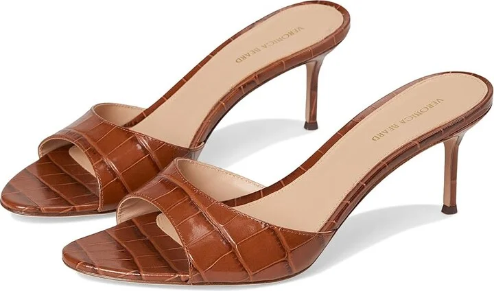 Veronica Beard Tia Women's Wedge Shoes Brown Croc Print Leather : 10 M