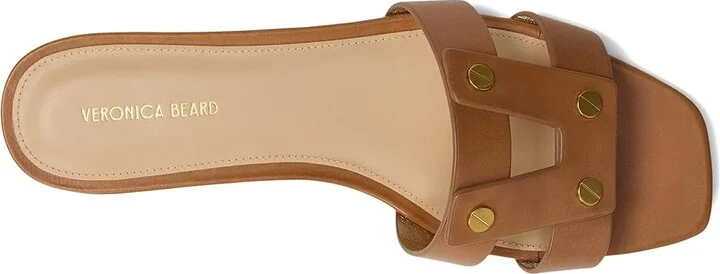 Veronica Beard Via Slide Women's Wedge Shoes Honey Tan Leather : 9 M, Leather/Rubber - Image 2