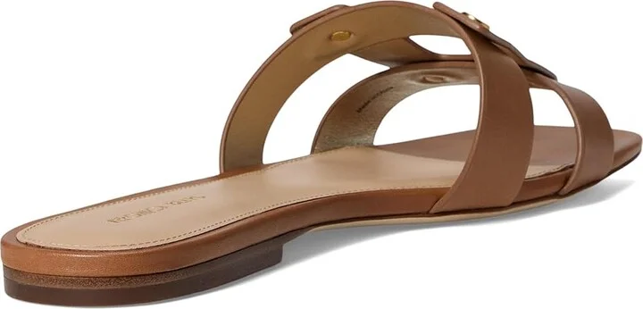 Veronica Beard Via Slide Women's Wedge Shoes Honey Tan Leather : 9 M, Leather/Rubber - Image 4