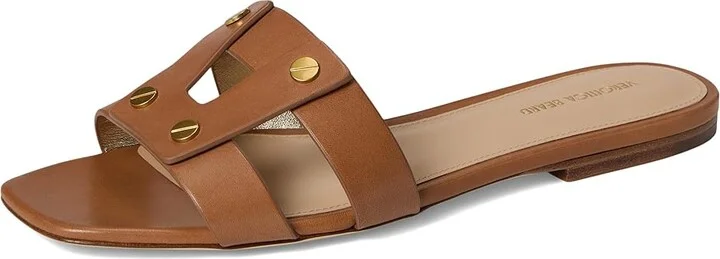 Veronica Beard Via Slide Women's Wedge Shoes Honey Tan Leather : 9 M, Leather/Rubber - Image 5