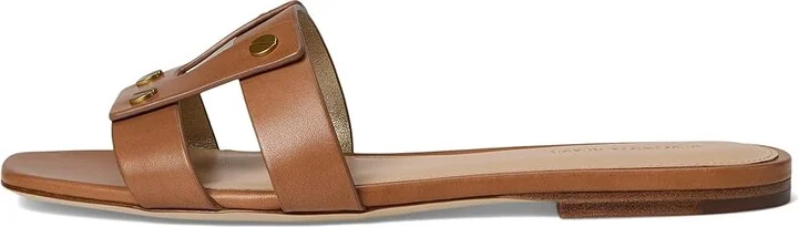 Veronica Beard Via Slide Women's Wedge Shoes Honey Tan Leather : 9 M, Leather/Rubber - Image 6