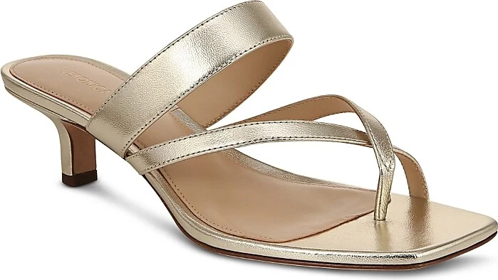 Veronica Beard Women's Alanis Strappy Slip On Mid Heel Sandals