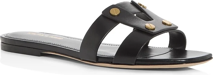 Veronica Beard Women's Via Leather Slide Sandals