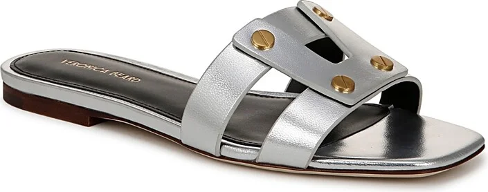 Veronica Beard Women's Via Leather Slide Sandals