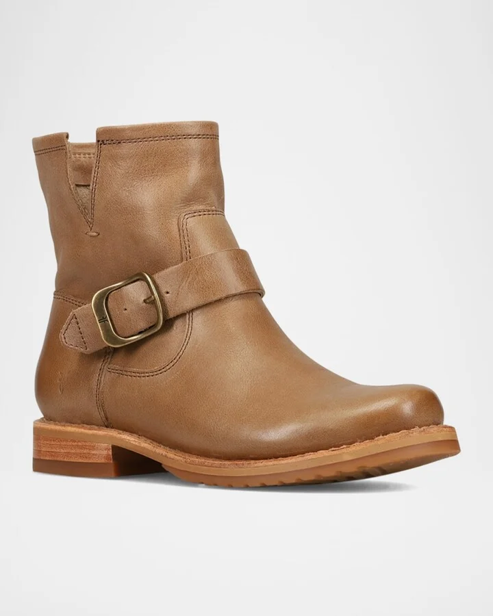 Veronica Flex Leather Buckle Moto Booties - Image 2
