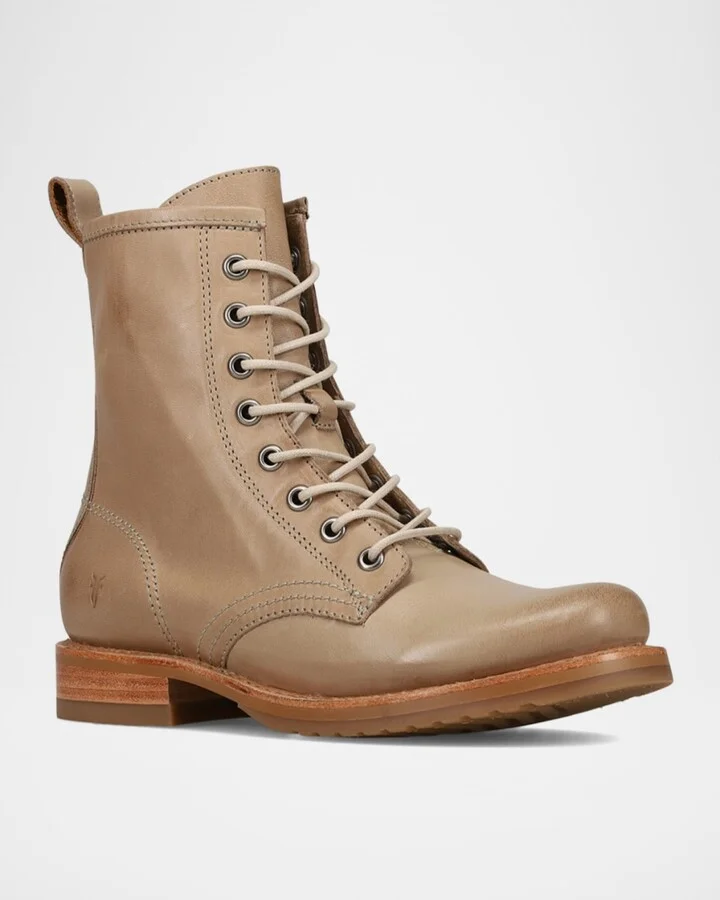 Veronica Flex Leather Combat Boots - Image 4