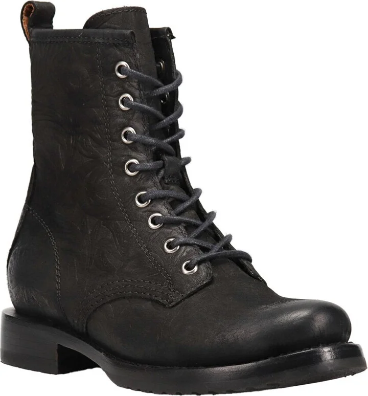 Veronica Leather Combat Boot