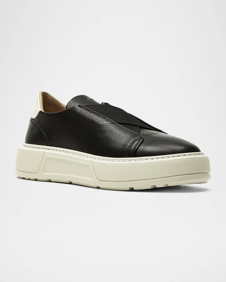 Veronica Leather Crisscross Slip-On Sneakers - Image 2
