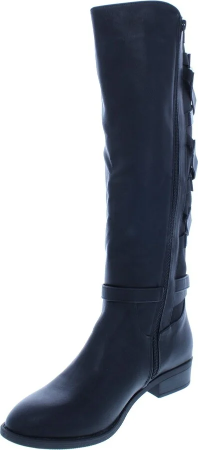 Veronika Womens Faux Leather Over-The-Knee Riding Boots