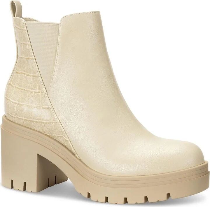 Veronikaa Womens Faux Leather Round Toe Ankle Boots
