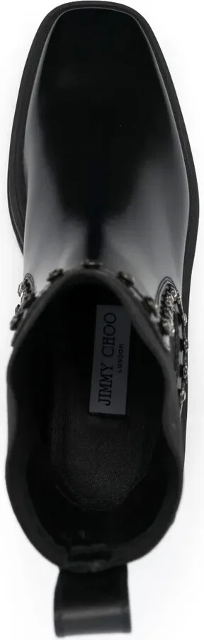 Veronique crystal-embellished leather boots - Image 4