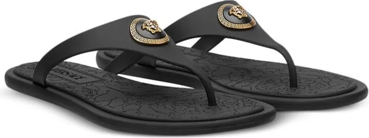 Versace Alia Rubber Thong Sandals - Image 2
