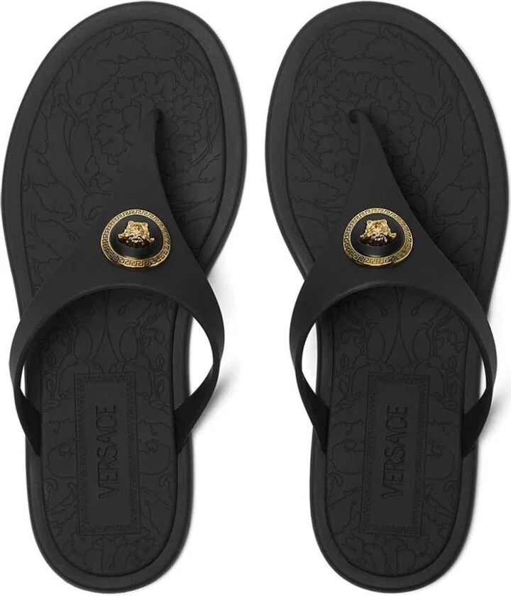 Versace Alia Rubber Thong Sandals - Image 3