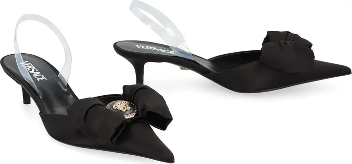 Versace Alia Satin Slingback Pumps - Image 3