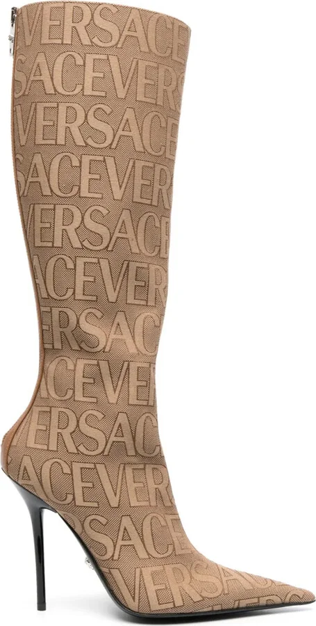 Versace Allover knee-high boots