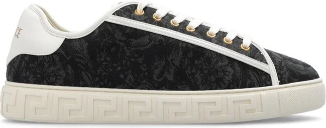 Versace Barocco Greca Jacquard Lace-Up Sneakers
