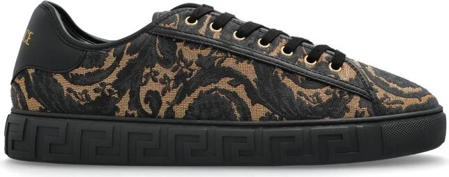 Versace Barocco Jacquard Greca Lace-Up Sneakers