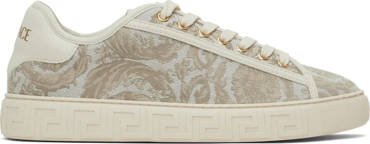 Versace Beige Barocco Greca Sneakers