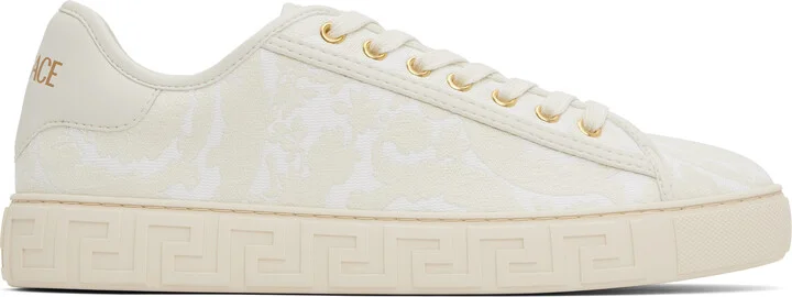 Versace Beige Barocco Greca Sneakers