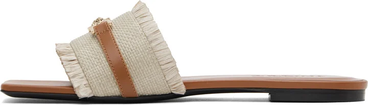 Versace Beige Fabric & Calf Leather Sandals - Image 3