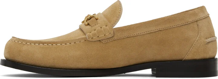 Versace Beige Giuliano Suede Loafers - Image 3