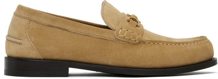 Versace Beige Giuliano Suede Loafers