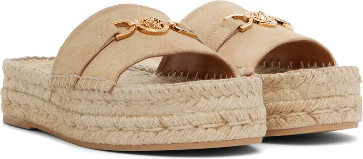 Versace Beige Medusa '95 Espadrille Sandals - Image 4