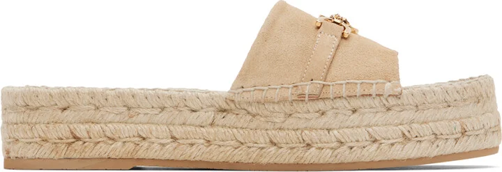 Versace Beige Medusa '95 Espadrille Sandals