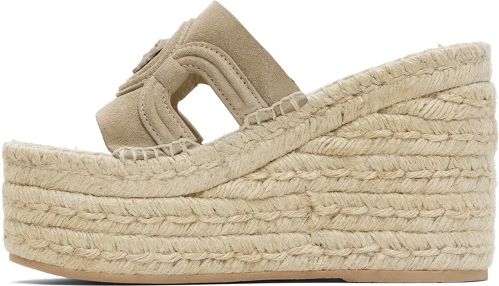 Versace Beige Medusa '95 Platform Espadrille Heeled Sandals - Image 3
