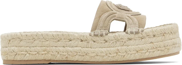 Versace Beige Medusa '95 Platform Espadrille Sandals