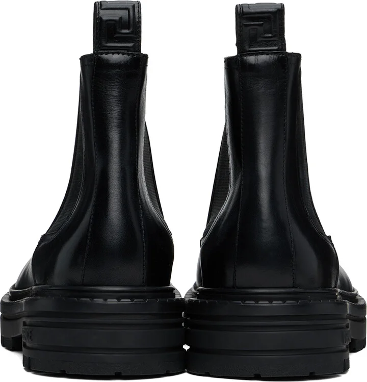 Versace Black Adriano Chelsea Boots - Image 2
