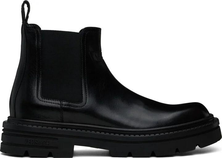 Versace Black Adriano Chelsea Boots
