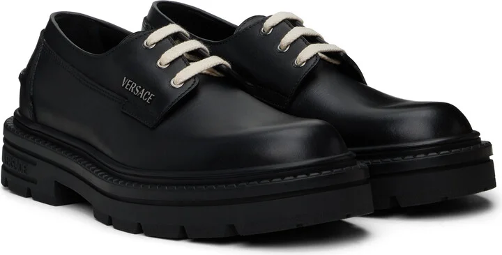 Versace Black Adriano Lace-Up Derbys - Image 4
