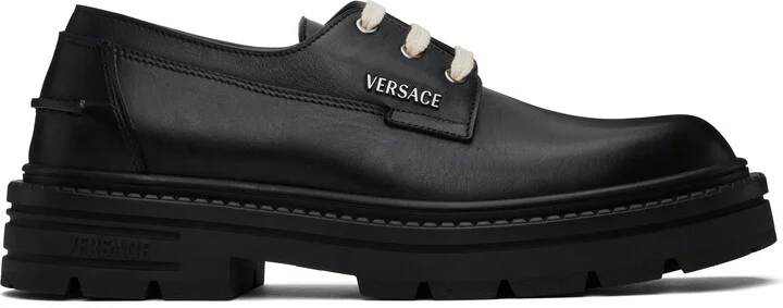Versace Black Adriano Lace-Up Derbys