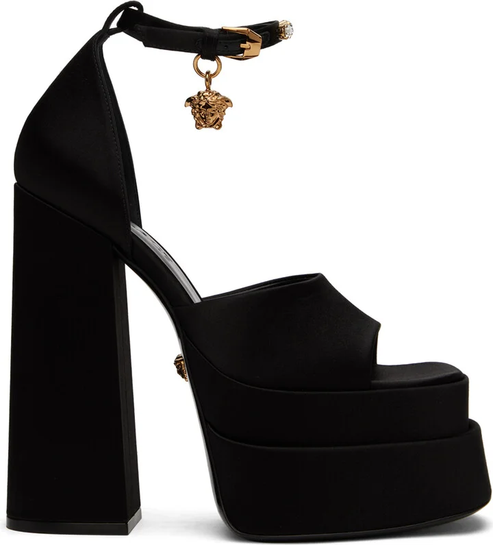 Versace Black Aevitas Heeled Sandals