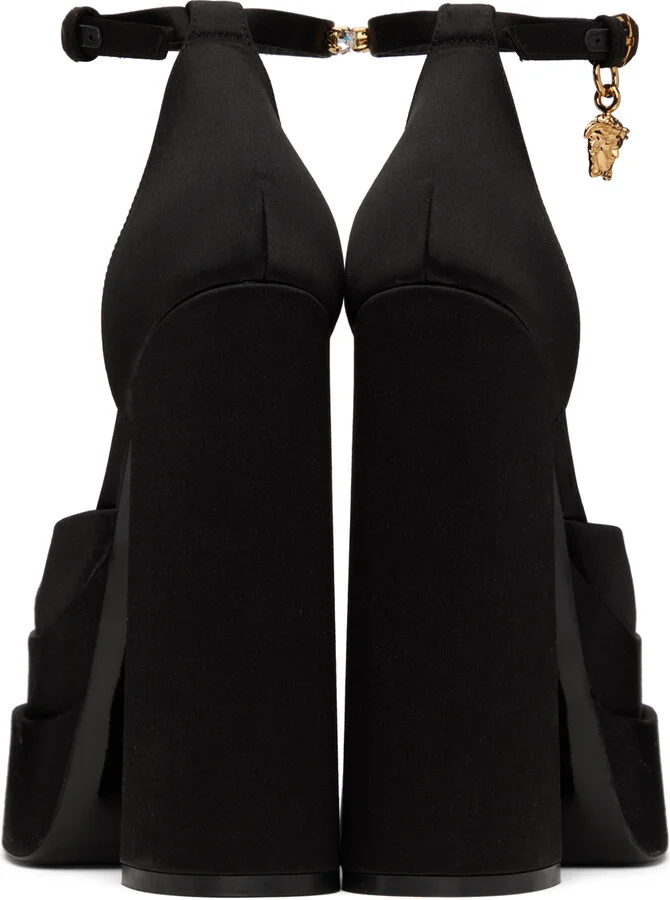 Versace Black Aevitas Platform Heels - Image 2